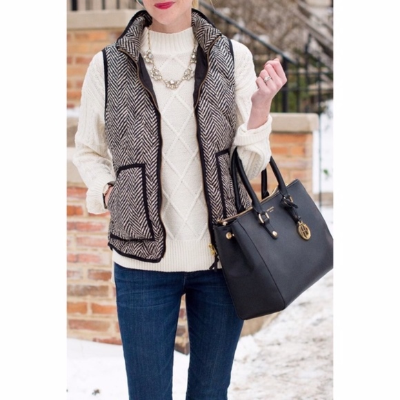 J. Crew Jackets & Blazers - J Crew Herringbone Excursion Quilted Puffer Vest